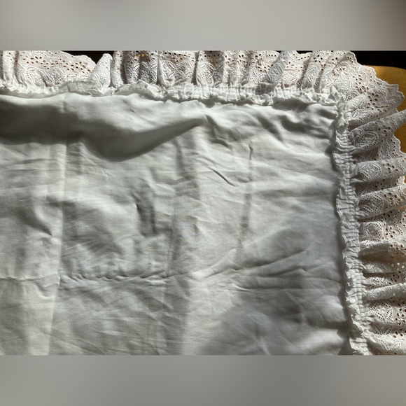 White Ruffled Eyelet Pillow Sham - Picture 2 of 6